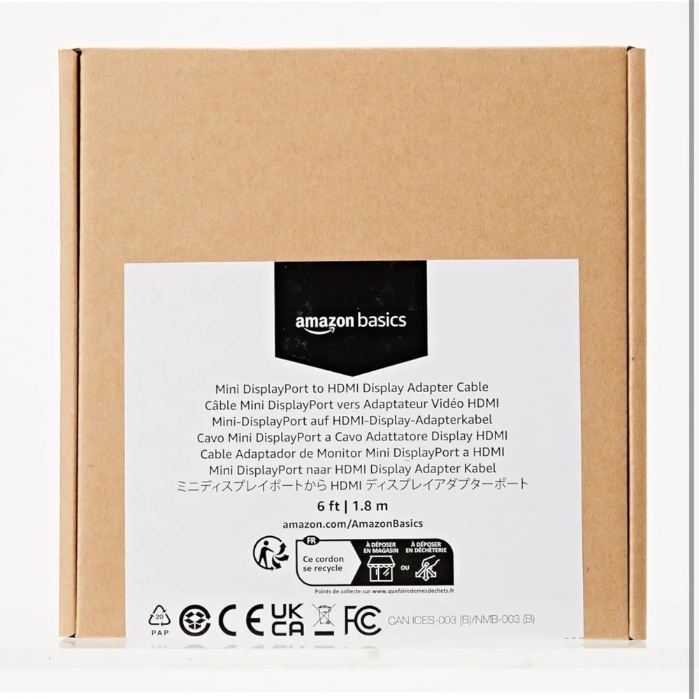 NEW - set of TWO - Amazon Basics Mini DisplayPort Male to HDMI Male Cable, 1080p